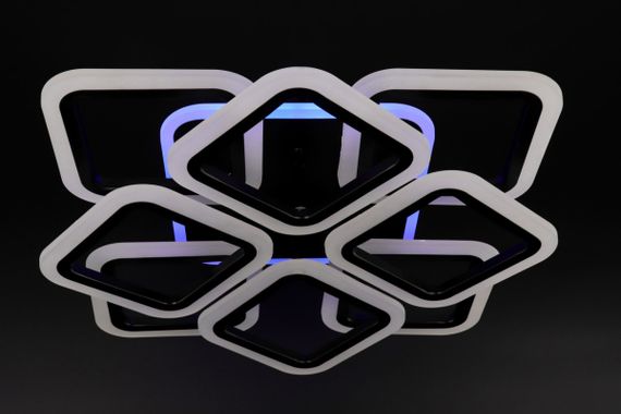 Люстра світлодіодна стельова LED світильник для квартири на стелю лед з пультом 25753 Чорний 11х50х50 см. | Зображення 4
