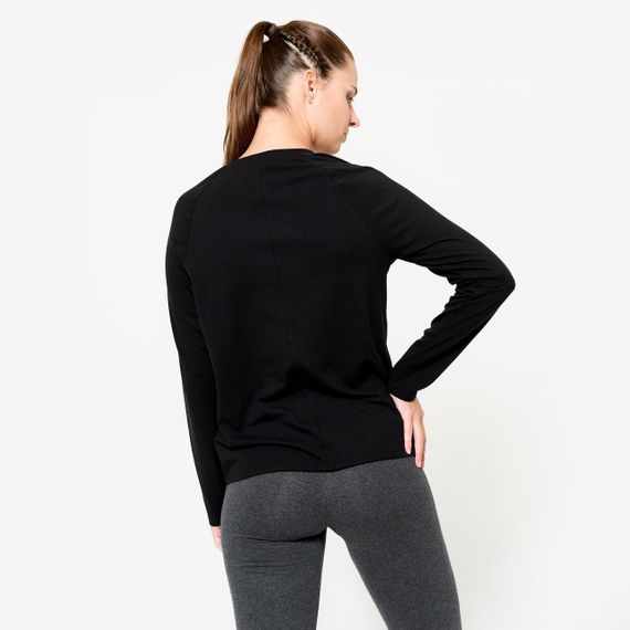 Футболка з довгим рукавом 500 чорна - 2XL | Зображення 2