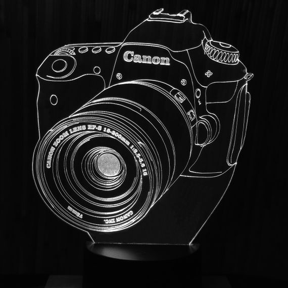 Акриловый светильник-ночник фотоаппарат белый tty-n000108