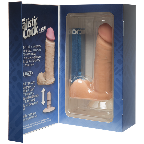 Фалоімітатор Doc Johnson The Realistic Cock 6 inch White – ULTRASKYN, Vack-U-Lock, діаметр 4,3 см | Зображення 3