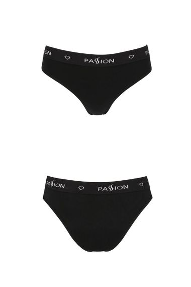 Трусики-слипы из хлопка с эластаном Passion PS004 PANTIES XL, black Sex Aura | Зображення 1