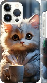 Чохол на iPhone 13 Pro Білий кіт "5646m-2372-2448"