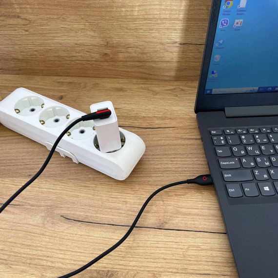 Кабель Mibrand MI-11 Two Colour Elbow Charging Line USB for Type-C 2A 1m Black | Зображення 4