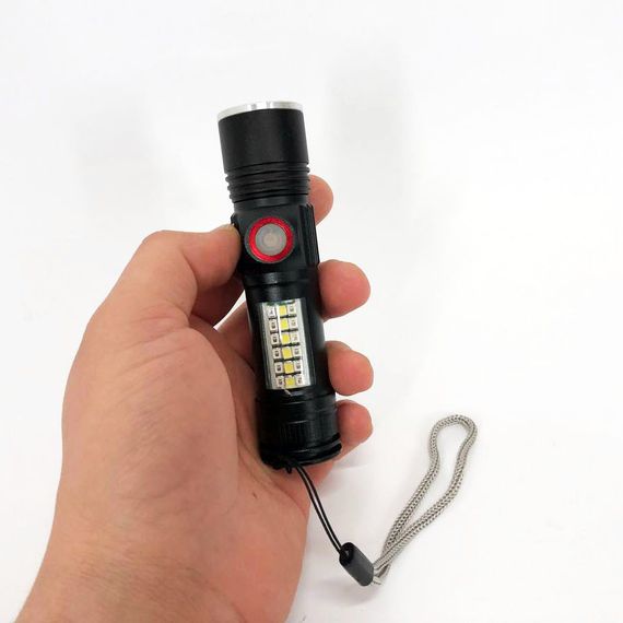 Кишеньковий ліхтар із USB зарядкою SY-1903C-P50+SMD+RGB Alarm / Ліхтарик світлодіодний для туриста / Потужний акумуляторний YZ-591 | Зображення 8