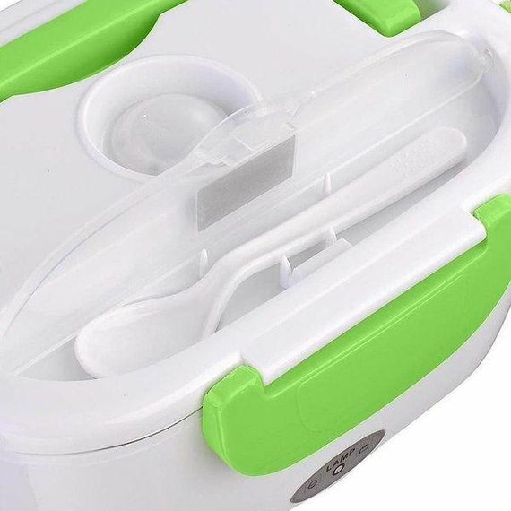 Электрический ланч-бокс контейнер Electronic Lunchbox YS 001 40 W с подогревом термос для еды Бело-салатовый | Зображення 3