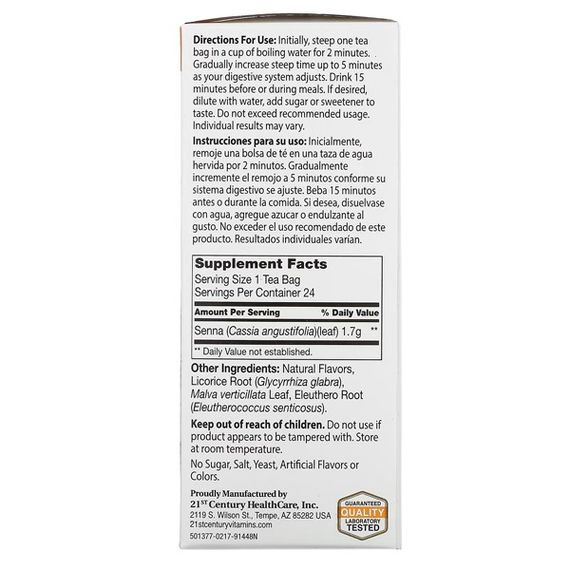 Замінник харчування 21st Century Herbal Slimming Tea Caffeine Free 24 Tea Bags Orange Spice | Зображення 1