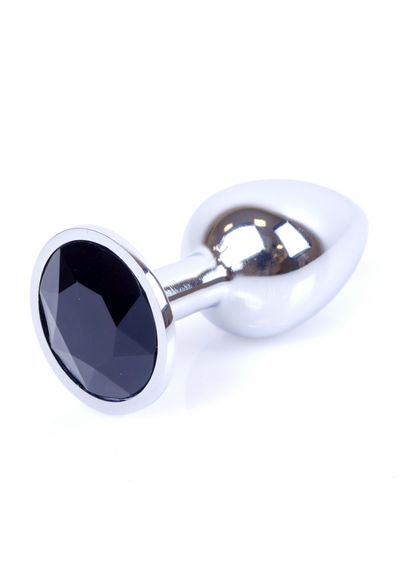 Анальна пробка - Jewellery Silver Plug Black | Зображення 1