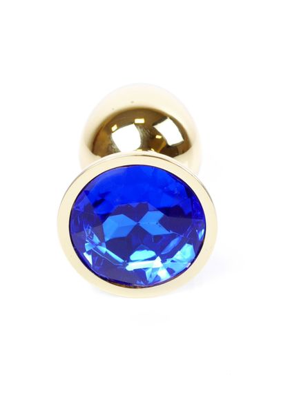Анальна пробка - Jewellery Gold Plug Dark Blue | Зображення 3