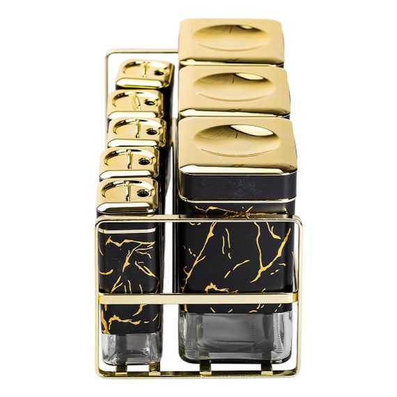 Набор для приправ и специй на подставке 8 штук с крышками Черный HP-1364 | Зображення 3