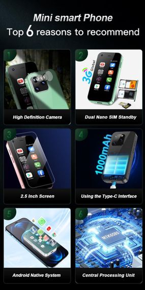 SERVO KING5000 Міні-смартфон Мережі 3G Dual Nano SIM Система Android 9.0 16 ГБ ПЗП 2,5-дюймовий екран | Зображення 3