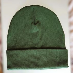 Шапка дитяча 5-12 років 52-54см хакі подвійна з відворотом весна/осінь бавовна