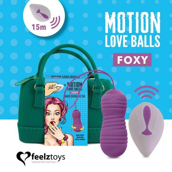 Вагінальні кульки з перлинним масажем FeelzToys Motion Love Balls Foxy з пультом ДК, 7 режимів sexstyle