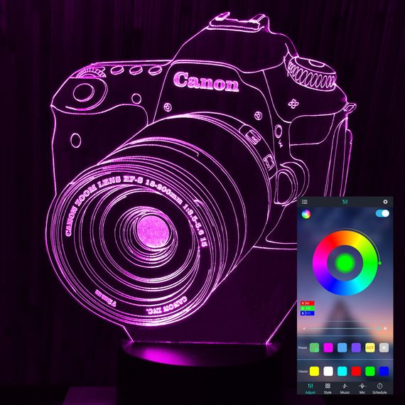 Акриловый светильник-ночник управление с телефона Фотоаппарат tty-n000763