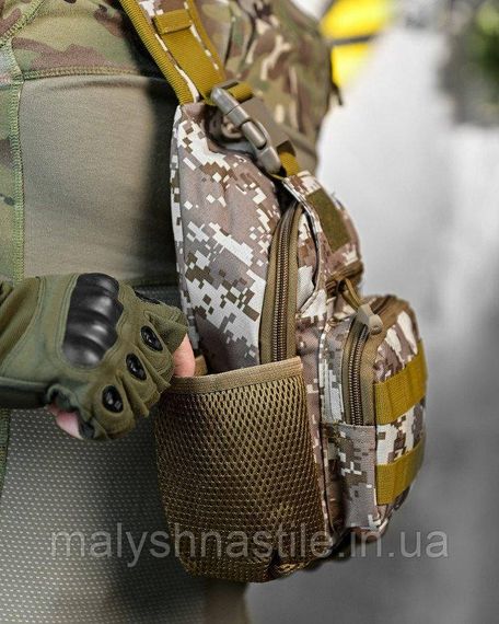 Армійська нагрудна сумка рюкзак з USB портом Захисник Sahara ДЛ7537 | Зображення 1