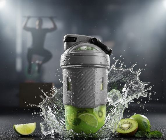 Спортивный шейкер TKK (700 мл) - Стильный серый Tritan BPA-free, ударопрочный, с венчиком для смешивания | Зображення 6