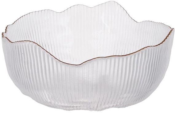 Піала скляна "Fleur" Ø13х6см прозорий із золотою облямівкою