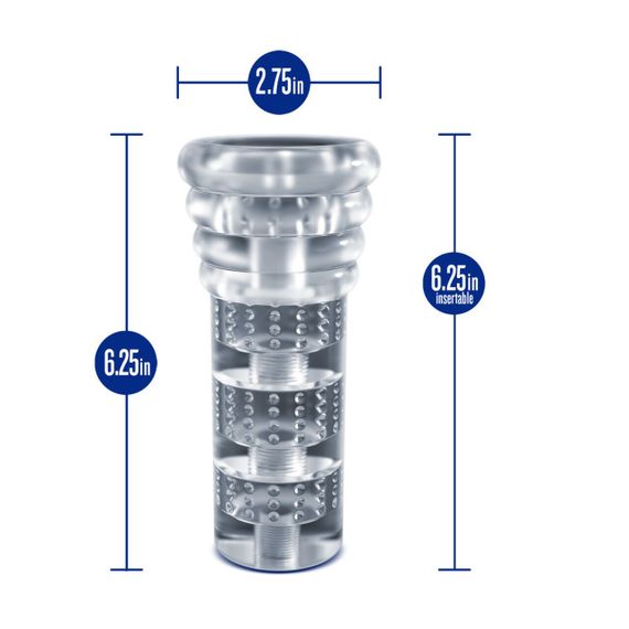 Мастурбатор Blush Rize – Luz Glow in the Dark Masturbator – Clear, всмоктування, світиться в темряві | Зображення 4