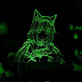 Акриловий світильник-нічник Nekopara зелений tty-n001886