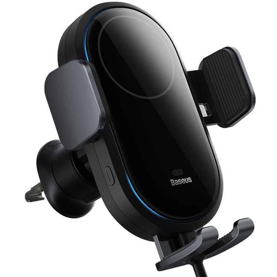 Автотримач з БЗП Baseus LightChaser Wireless Charging Electric Car Mount 15W (C40355900121-00) Black | Зображення 1