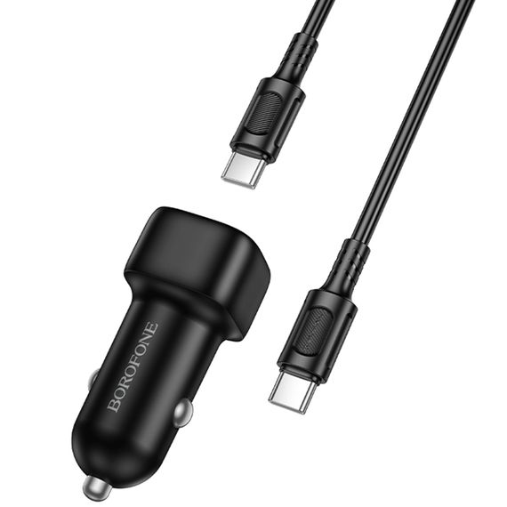 АЗП Borofone BZ34B Cloud PD20W+QC3.0 total 38W (1USB-A/1C) + кабель Type-C to Type-C Black | Зображення 4