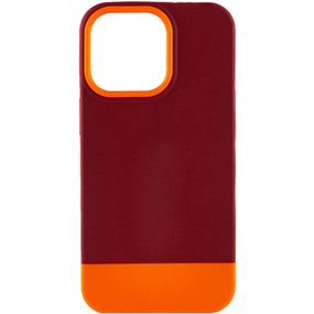 Чохол TPU+PC Bichromatic для Apple iPhone 13 Pro (6.1") Силікон, Brown burgundy / Orange