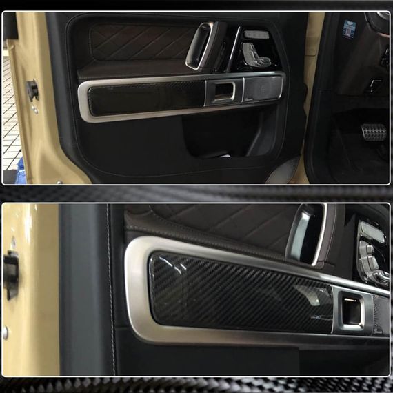 Накладки на двері в салоні (Сухий карбон) для Mercedes G сlass W463 2018-2024 рр | Зображення 2