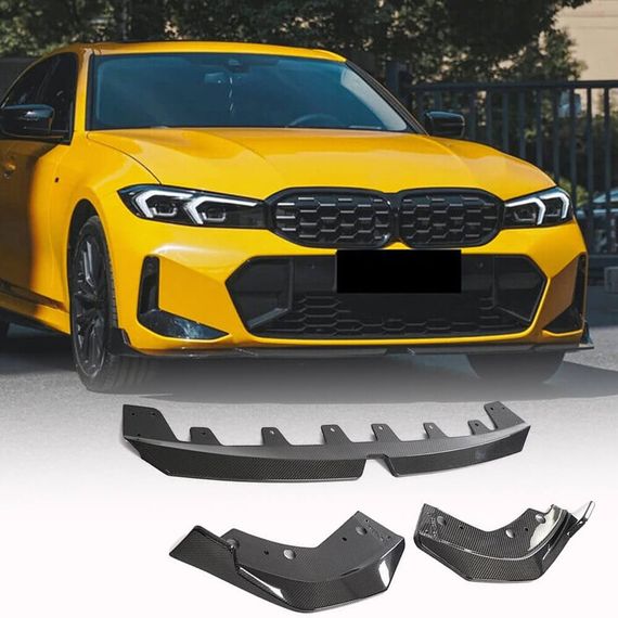 Накладка на передній бампер Lip V3 (для M-Sport 2022-2025, Карбон) для BMW 3 серія G20/21 2018- рр