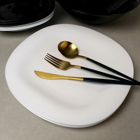 Столовий сервіз Luminarc Carine Black/White N1491, 19 предметів, на 6 персон | Зображення 8