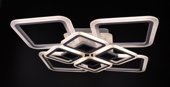 Люстра світлодіодна стельова LED світильник для квартири на стелю лед з пультом 26031 Білий 11х59х59 см. | Зображення 3