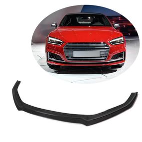 Накладка на передний бампер Lip V1 (для S-Line 2016-2020, Карбон) для Ауди A5