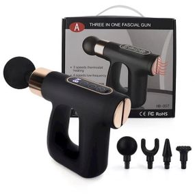 Ударный Перкуссионный массажер для тела и мышц Массажный пистолет EM HB-007 аккумуляторный черный WP-40