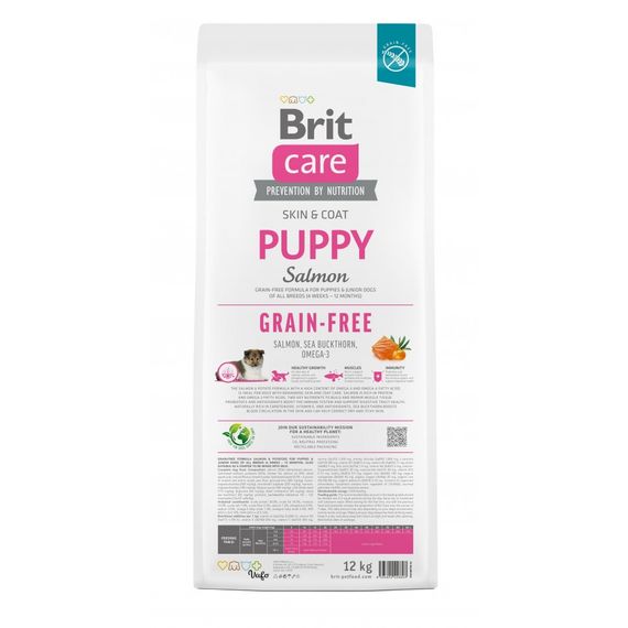 Корм сухий Brit Care Dog Grain-free Puppy для цуценят беззерновий з лососем 12 кг | Зображення 4