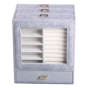 Скринька для прикрас з еко шкіри 3 яруси органайзер для ювелірних виробів HP-5-16G