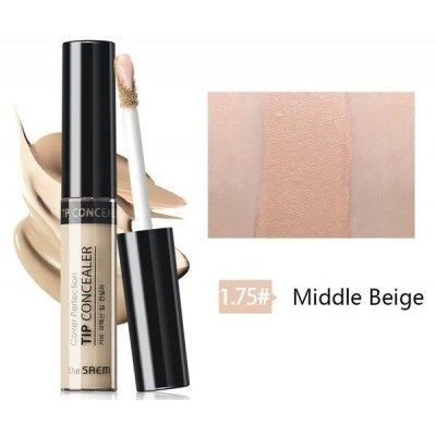 Консилер The Saem Cover Perfection Tip Concealer SPF28/РА++ - 1.75 Middle Beige (6,5 g) | Зображення 1