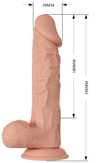 Фалоімітатор з мошонкою на присосці BAILE - Beautiful Burag 9.4", BW-008104NR Sex Aura | Зображення 8