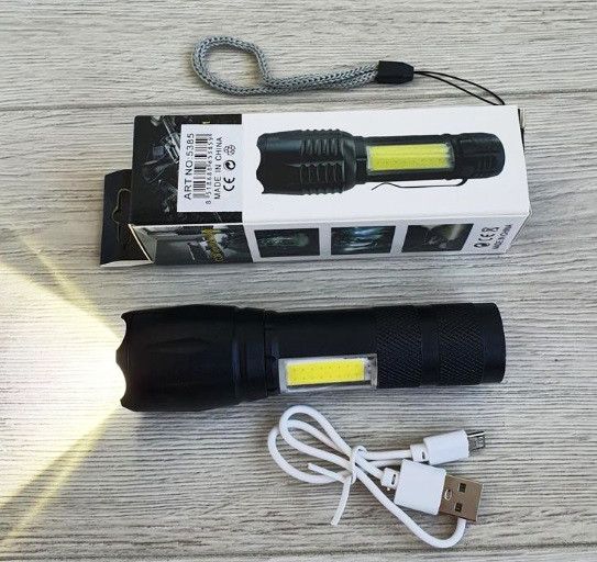 Ліхтар акумуляторний ручний BL-T6-29 T6 + COB Bailong 5385 Чорний | Зображення 1