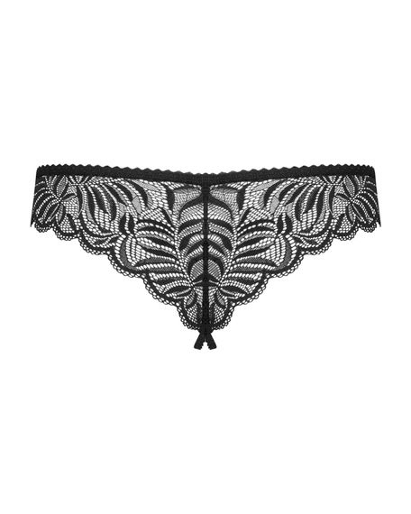 Мереживні танга з доступом Obsessive Contica crothchles thong L/XL, чорні | Зображення 5