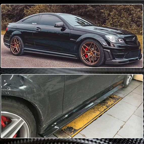 Бокові пороги (для AMG SD, Карбон) для Mercedes C-class W204 2007-2015 рр | Зображення 2