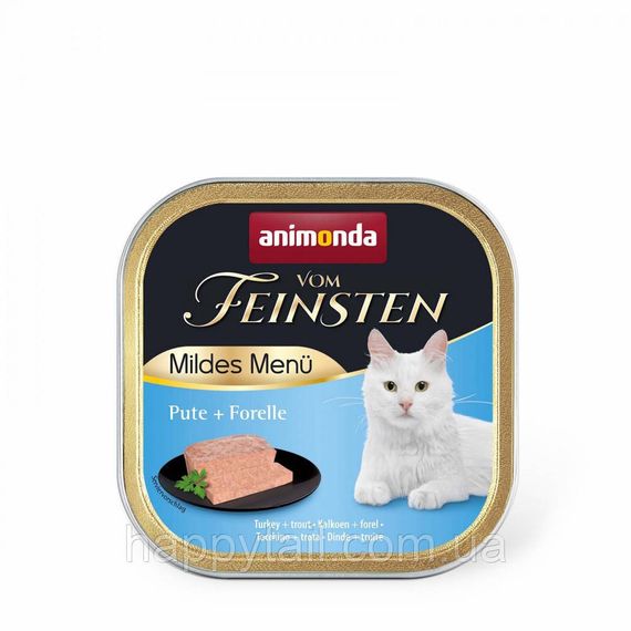 Корм влажный Vom Feinsten Adult Turkey Trout для котов с индейкой и форелью 100 г