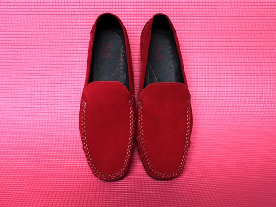 Замшеві чоловічі мокасини PS червоні 42 размер