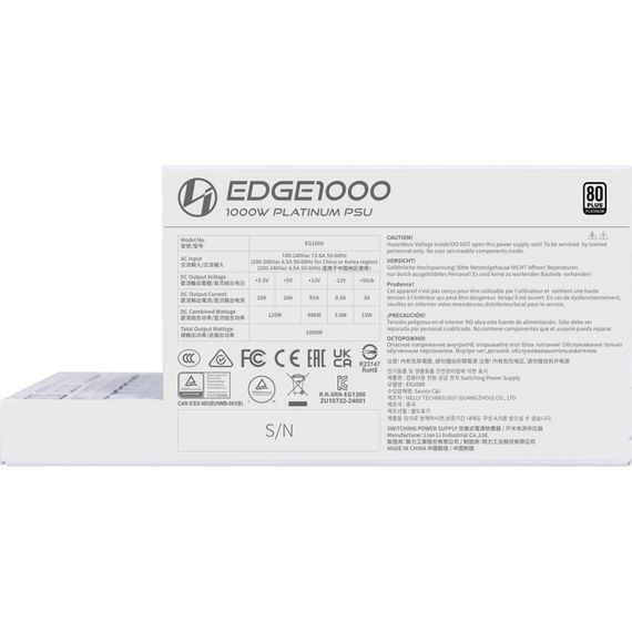 Блок питания Lian Li 1000W EDGE1000 White (G9P.EG1000.WE00.EU) | Зображення 2