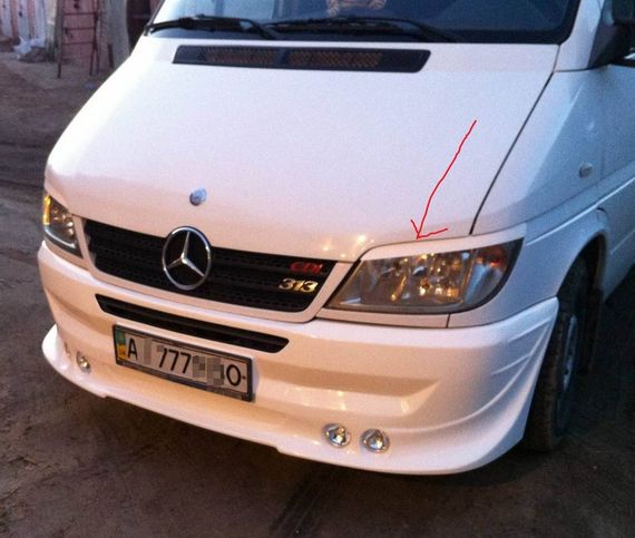 Війки (ABS, чорні) Чорний мат для Mercedes Sprinter 1995-2006 рр | Зображення 1