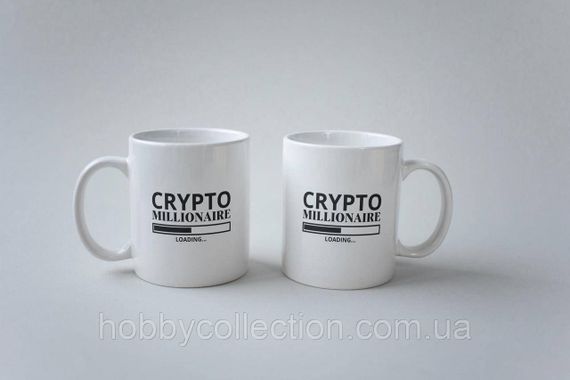 Кружка керамічна з принтом "Crypto Millionaire" 330 мл у подарунковій коробці з бантом | Зображення 2