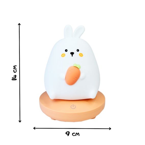 Ночник детский "Зайка с морковью" MGZ-1403 портативный, зарядка от USB | Зображення 1
