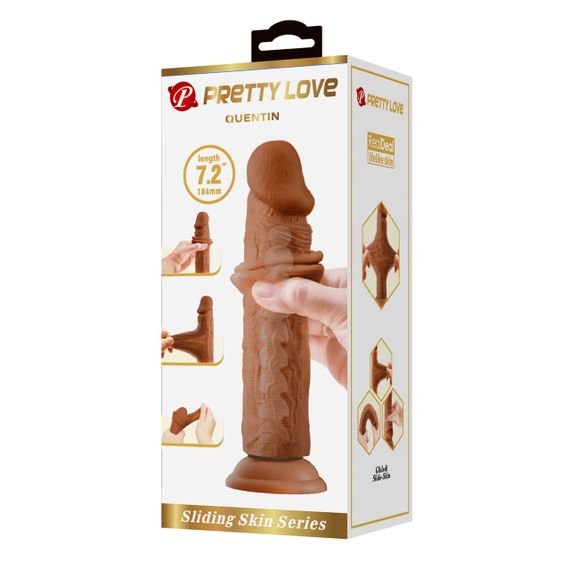 Фалоімітатор PRETTY LOVE QUENTIN 7.2(184mm) Sliding Skin Series TPR, Suction base Bendable Sex Aura | Зображення 2