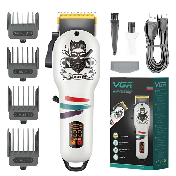 Тример для бороди і волосся VGRHP-V-699B акумуляторний USB зарядка білий | Зображення 1