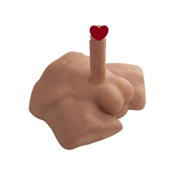 Полуторс с фаллоимитатором на присоске SilexD Apollo S Male Torso Caramel sexstyle