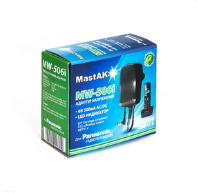 Мережевий блок живлення MastAK MW-506i 6V 500mA (-)+ імп.стаб