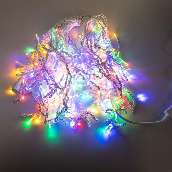 Вулична гірлянда бахрома 20 (м) 390 led світлодіодів зовнішня мультиколор білий дріт | Зображення 9