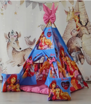 Вигвам , палатка  Кукла Барби ( Barbie )  Полный Комплект! ( коврик БОНБОН+подушки) Новинка 2024 !